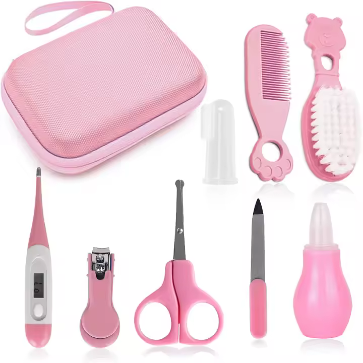 Kit Bebe Recien Nacid Higiene, MKNZOME 8 piezas Set Cuido Bebe Recien Nasido with Estuche de Transporte Kit de Lavado para Bebés Gift para Recién Nacidos Niños Pequeños - 1