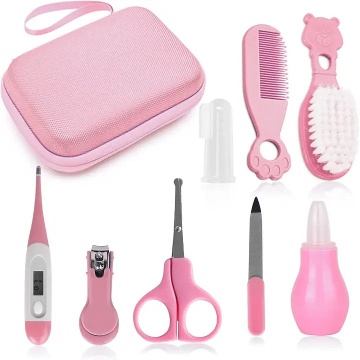 Kit Bebe Recien Nacid Higiene, MKNZOME 8 piezas Set Cuido Bebe Recien Nasido with Estuche de Transporte Kit de Lavado para Bebés Gift para Recién Nacidos Niños Pequeños - 1