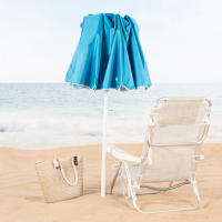 Aktive - Sombrilla de playa azul, plegado compacto, 180 cm, protección UV50, mástil acero inclinable y regulable en altura, tejido poliéster, 8 varillas, incluye funda transporte con asa, sombrillas de playa - details 6