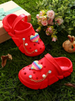 Clogs Casuales Para Niñas Con Decoraciones De Corazones Secado Rápido Ligeros Y Antideslizantes Adecuados Para Baños Internos Y Externos - details 6