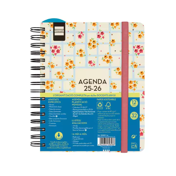 Finocam - Agenda Docente Magistral Design Curso 2025 2026 Flowers Septiembre 2025- Agosto 2026 (12 meses) Catalán - 1