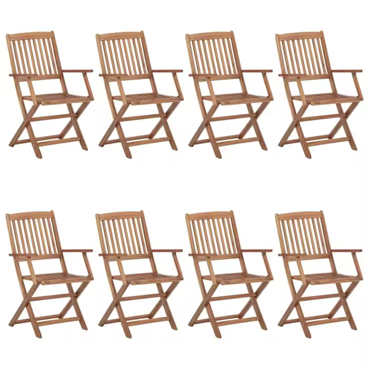 Sillas de Jardín de 8 UDS y de madera de acacia - 1