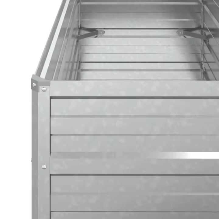 vidaXL Arriate de acero galvanizado plateado 100x40x45 cm - 1