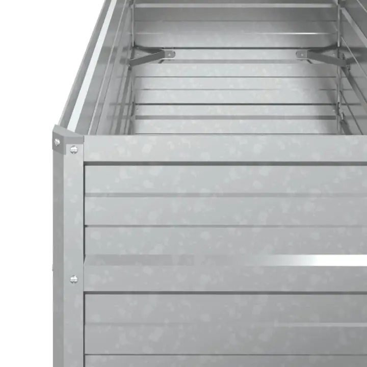 vidaXL Arriate de acero galvanizado plateado 100x40x45 cm - 1