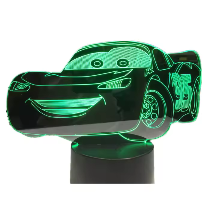 Lámpara De Noche LED En Forma De Coche Con Cambio De Color USB 7 Colores Decoración Para El Hogar Y Sueño Del Bebé Luz 3D Para Escritorio - 1