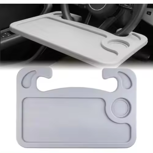 Bandeja Turbo Track, bandeja Turbotrack, bandeja para volante de coche, bandeja portátil para asiento de coche, bandeja para comida de coche, mesa de comida para escritorio con volante de coche, bandejas para comer, trabajo (negro) - 1