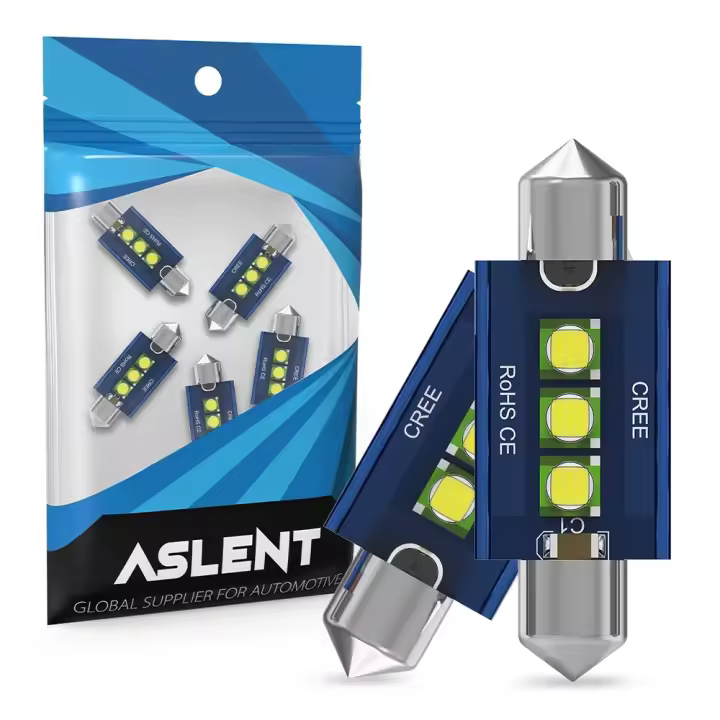 2x Luz De Lectura Para Placa De Licencia Y Interior De Coche LED CREE C10W C5W Canbus Error Free 12V Brillo Puro Blanco 31mm 36mm 39mm 41mm Universal - 1