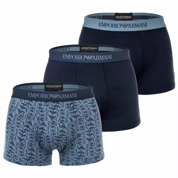 EMPORIO ARMANI calzoncillos para hombre, pack de 3 - PURE COTTON, calzoncillos, lisos/estampados Pure Cotton - 1