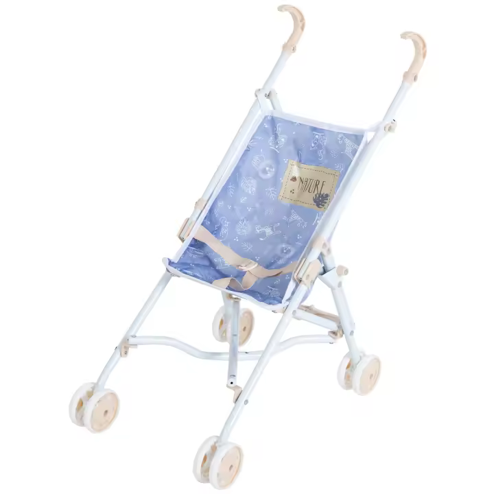 COLORBABY - Silla de paseo para muñecas plegable, modelo Nature Blue, carrito juguete +3 años, estilo paraguas, cochecito 28x42x56 cm, juguetes para niñas y niños, carro para muñeco - 1