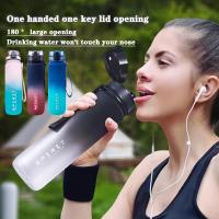 Botella Deportiva De 1000ml/33.8oz Con Gradiente Y Tapón De Plegado BPA-Free PC Para Gimnasio/Ciclismo/Corrida/Pescar Escolar/Cumpleaños Regalo - details 0