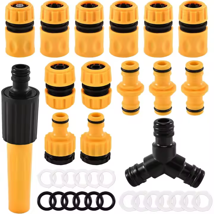 Conector de manguera de jardín de 13 mm, kit de adaptador de manguera de jardín Material ABS reforzado, accesorios de conector de manguera de jardín Conector rápido - 1