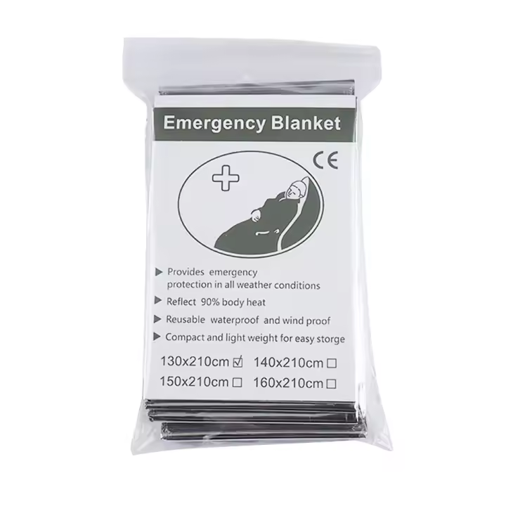 Manta Espacial Gigante 130x210cm Suministros De Emergencia Foil Mylar Manta Térmica Plateada Perfecta Para Senderismo Maratones - 1