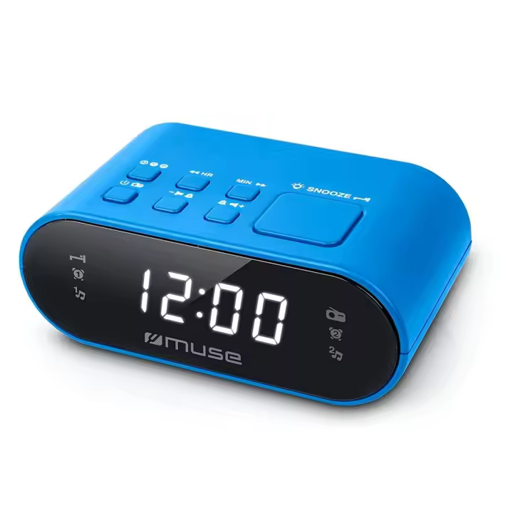 MUSE M-10 AZUL RADIO DESPERTADOR FM DOBLE ALARMA PANTALLA LCD 0.6'' - 1