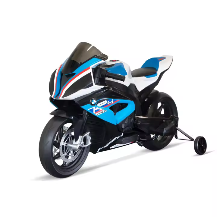 Moto Eléctrica Infantil BMW HP4 2x 35W 12V 7Ah con Faro LED y Ruedas de Apoyo Extraíbles - 1