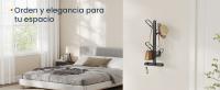 SONGMICS HOME Perchero de Pared, Colgador de Pared en Forma de Rama, con 7 Ganchos, Bloques Esféricos, para Ropa, Sombreros, Bolsos, Negro Tinta/Blanco Perla - details 0