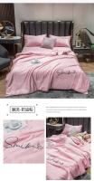 Sábana De Seda Lavada 100% Para Verano Con Bordado Suave Y Frío Almohadilla De Cama Seda Suave Y Fría Para Uso Doméstico Y Hotel - details 6