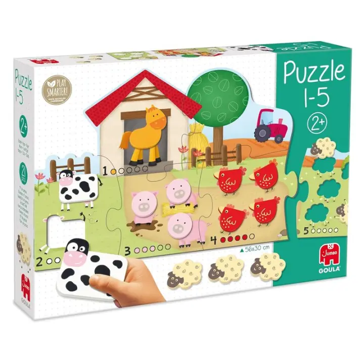 Puzzle de cartón y madera La Granja Goula 53438 Diset para edad preescolar - 1