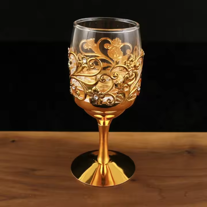Vaso De Vino Ramada De Metal De Alta Calidad Vaso De Licor Creativo De Cristal Vaso De Espíritu Set De Vino Para El Hogar Regalo - 1