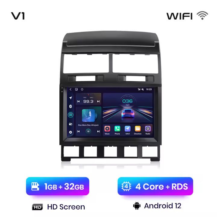 Junsun Radio Coche para Volkswagen Touareg 2002 2003 2004 2005 2006 2007 2008 2009 2010 AI Voice 2 din Pantalla Coche Android Auto Multimedia Navegación GPS Auto radio - 1