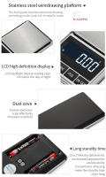Báscula De Joyería Electrónica De Precisión Mini Para Cocina Con Peso De 0.01/0.1g Pantalla LED De Acero Inoxidable - details 3