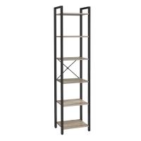 Estantería de 6 niveles multifuncional, librería espaciosa, ideal para oficina, salón, dormitorio y cocina, 40x30x187.5 cm, disponible en greige, marrón rústico y olmo pardo - details 0
