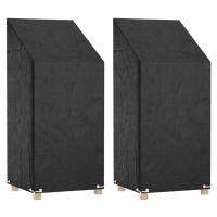 vidaXL Fundas sillas jardín 2 uds 8 ojales polietileno en dimensiones 65x65x110/150 cm/75x70x140 cm/65x65x80/120 cm | cómodas modernas ergonómicas para comedor cocina salón hogar - details 0