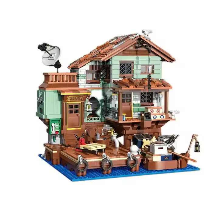 Bloques De Construcción DIY 2100PCS Fisherman's Wharf Modelo De Casa En El Árbol Y Calle Costera Juguete Educativo Para Niños Regalos De Vacaciones - 1