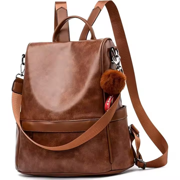 Anti-robo Mujer Mochila de Cuero de pu mochila de Bolsa de mano Mochilas Casual Bolsa de viaje Messenger Bag Backpack - 1