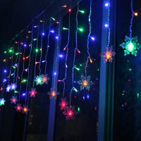 Luces De Navidad LED Con Hojas De Encaje Cortina De Hielo Faeirita Cadena De Luces Para Exterior Decoración De Jardín Y Hogar Para Fiesta De Año Nuevo - details 2