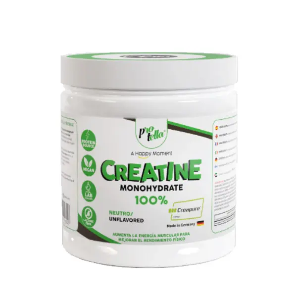 Protella Creatine Monohydrate 100% Creapure - Suplemento de creatina monohidratada - 300 gr - Mejora el rendimiento físico - Sabor a elegir - Incrementa la masa muscular - Favorece la recuperación. - 1