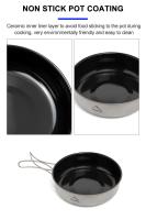 Juego De Cocina De Camping Widesea De Titanio Con Olla Y Sartén Para Turismo Y Paseos Al Aire Libre Sin Desmontaje - details 4
