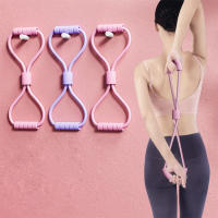 Cinta De Resistencia Elástica Para Ejercicio De Fitness 1 Pieza Desarrollador De Pecho Con Ocho Caracteres Equipo De Entrenamiento De Manguera De Tensión Para Mujer - details 0