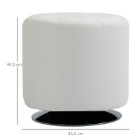 HOMCOM Reposapiés Otomano Giratorio Taburete Puff Redondo Tapizado en Piel Sintético de Estilo Moderno para Dormitorio Entrada Salón Ø45,5x44,5 cm - details 2