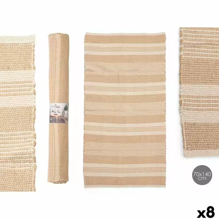 Alfombra NO.01 Blanco Marrón 70 x 140 cm (8 Unidades) - 1