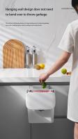 Basurero De Pared Montado Para Cocina Y Baño Con Tapa Deslizante Material PP Blanco/Gris 9L/7L Recipiente De Almacenamiento Rectangular - details 4