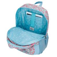 Mochila escolar Pepe Jeans Aide flores 44 cm doble compartimento adapatable a carro - Tirantes anchos, ergonómicos y acolchados que se adaptan perfectamente a la espalda - pompón azul - details 2