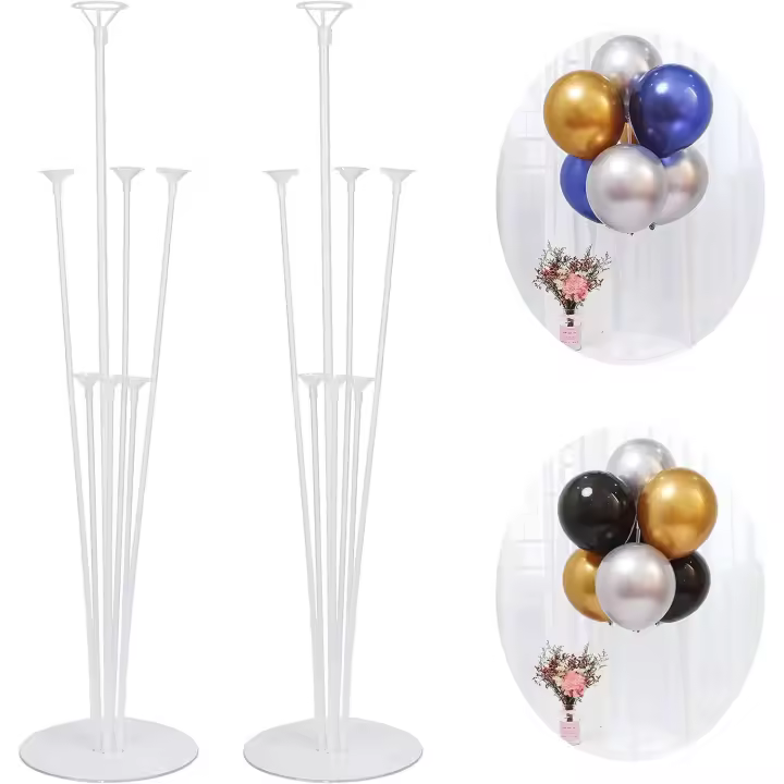 Support de Ballon de Table Porte Bâton de Ballon avec de Bureau Support pour Fête Anniversaire Mariage Décoration 2 Sets - 1