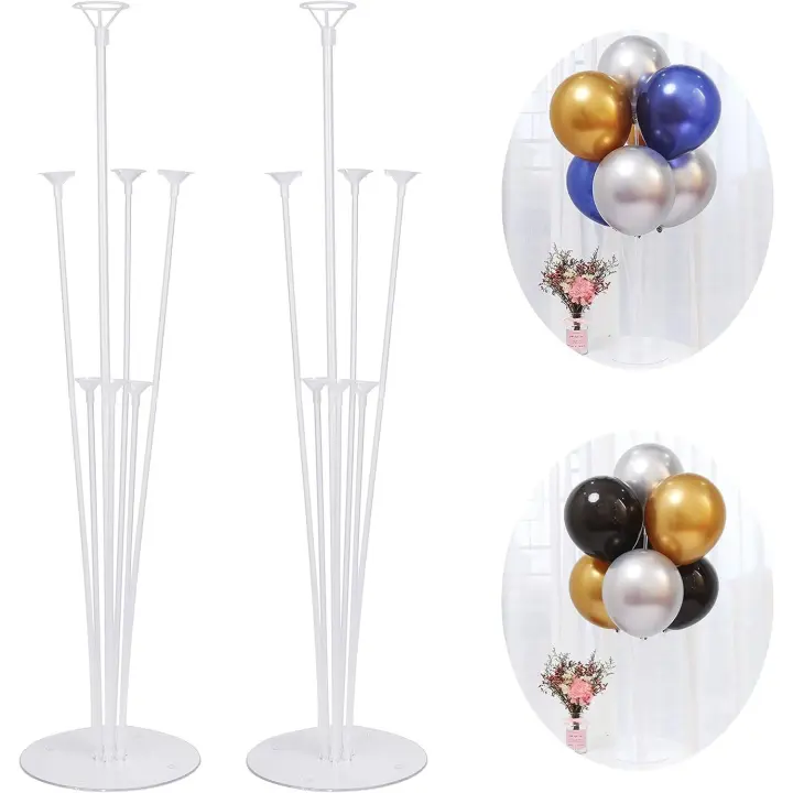 Support de Ballon de Table Porte Bâton de Ballon avec de Bureau Support pour Fête Anniversaire Mariage Décoration 2 Sets - 1