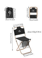 Silla De Camping Naturehike Ultraligera Portátil Con Malla Para Pescar Y Picnic Silla De Relax Para Exterior Color Negro Y Caqui - details 8