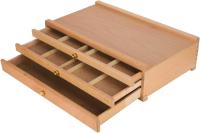 Caja de pintura portátil 3 capas, caja de suministros de Arte de madera de almacenamiento de pintura, suministros de Arte de cajón de gran capacidad para almacenamiento de transporte de boceto - details 0