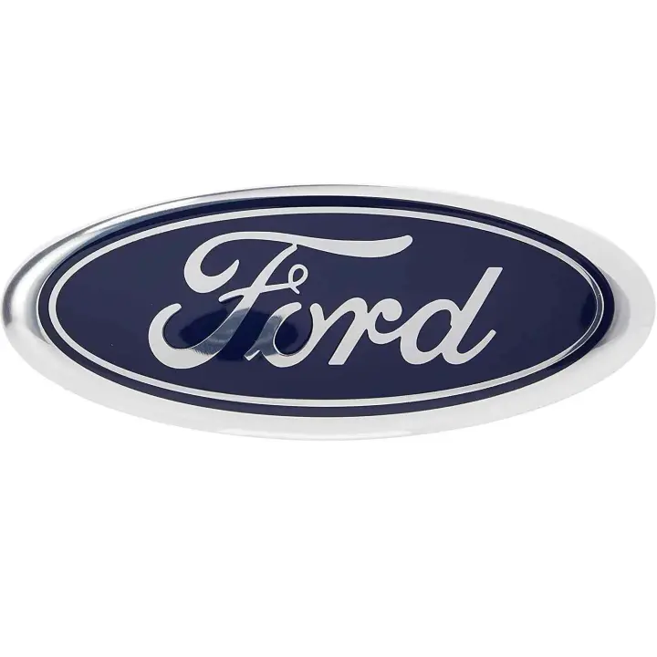 Emblema Adhesivo Plastico Oval Compatible Con Ford Azul 15 Cm - 1