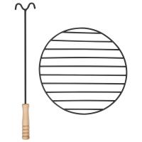 vidaXL Brasero de jardín con parrilla acero inoxidable 76 cm - details 6