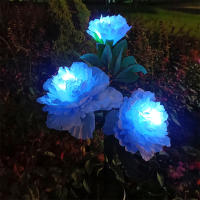 Luces Solares Para Jardín Peonia Decorativas Impermeables Para Ruta Patio Jardín Trasero Luz LED Moderna ABS Fuente De Energía Solar - details 8