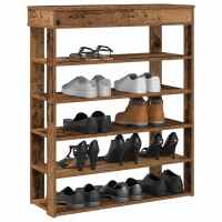 vidaXL Mueble zapatero madera contrachapada 80x30x98 cm en color Blanco/Madera antigua/Gris sonoma y más | almacenamiento funcional diseño moderno para baño dormitorio sala - details 1