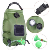 Bolsa De Ducha Solar Portátil De 20L Verde Militar Para Camping Y Exteriores Bagaje De Baño Y Aseo Equipamiento De Camping - details 0