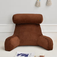 Reading Pillow, Backrest Pillow,back Rest Pillow For Sitting In Bed,large Adult Backrest With Arms,side Pockets, Detachable Neck Roll For Reading/watc，75*40*40cm - details 0