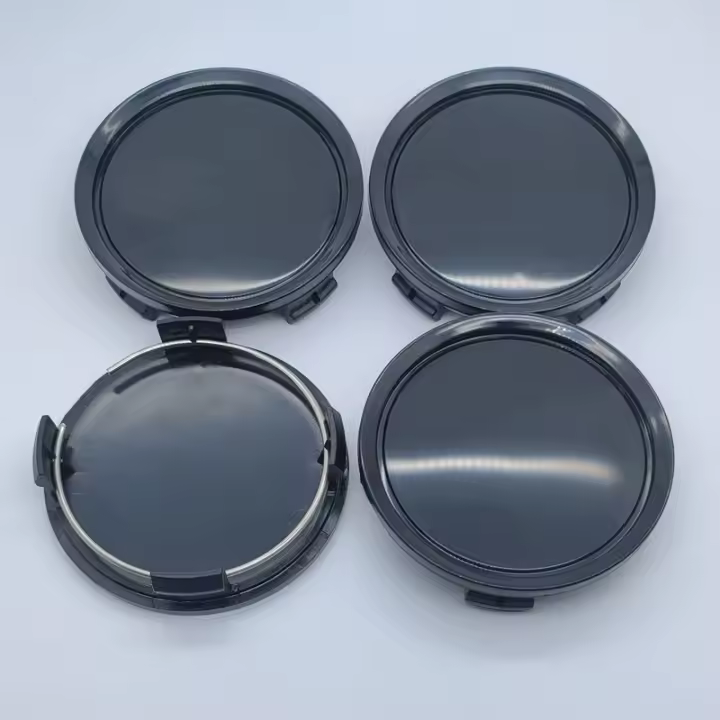 4Pcs 75mm Tapas De Centro De Rueda Para Coche Nuevo ABS Negro Y Plateado Universal Alta Calidad Duradera Accesorios Exteriores Para Vehículos - 1