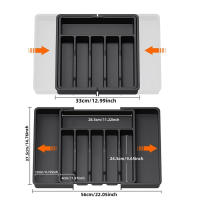 Organizador De Cajón De Cuchillería Ajustable Divisor De Alimentos Para Cocina Set De Bandejas De Almacenamiento De Utensilios Planos - details 6