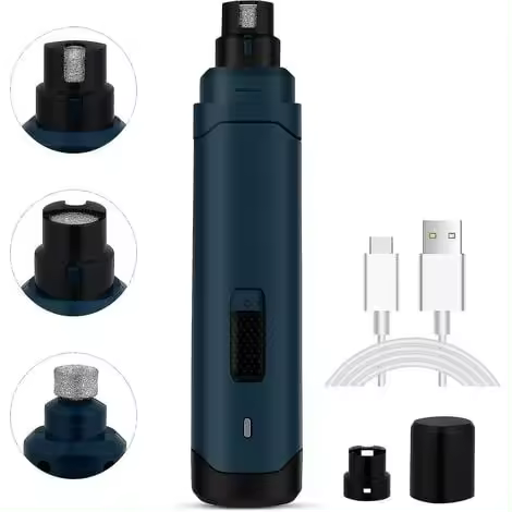 Lima de uñas eléctrica para perros, cortaúñas para perros, gatos y conejos, limas de garras eléctricas con 2 velocidades, 50 dB ultra silenciosa, carga rápida USB, segura y adecuada para todos los animales - 1
