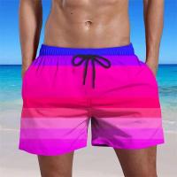 Pantalones cortos de Playa con degradado para hombre, de Verano Moda, 3D estampado en Rayas, tabla de Calle Harajuku, bañadores de secados rápido parocio Callejos short - details 3